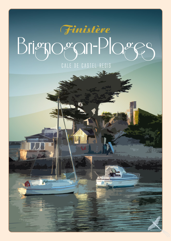Affiche vintage de Brignogan-Plages <span>Castel Régis</span>