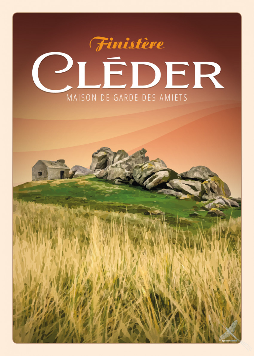 Affiche vintage de la maison de garde des Amiets de Cléder