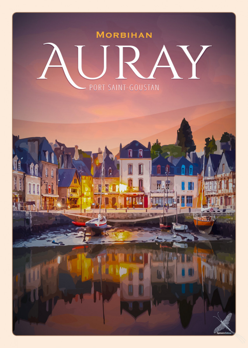 Afffiche vintage du Port Saint-Goustan à Auray