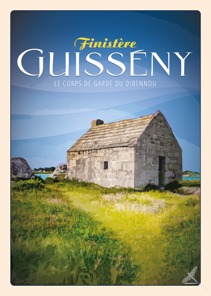 Affiche vintage du garde corps du Dibennou à Guissény