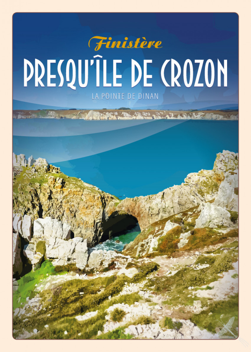 Affiche vintage de la Pointe de Dinan à la presqu'Île de Crozon