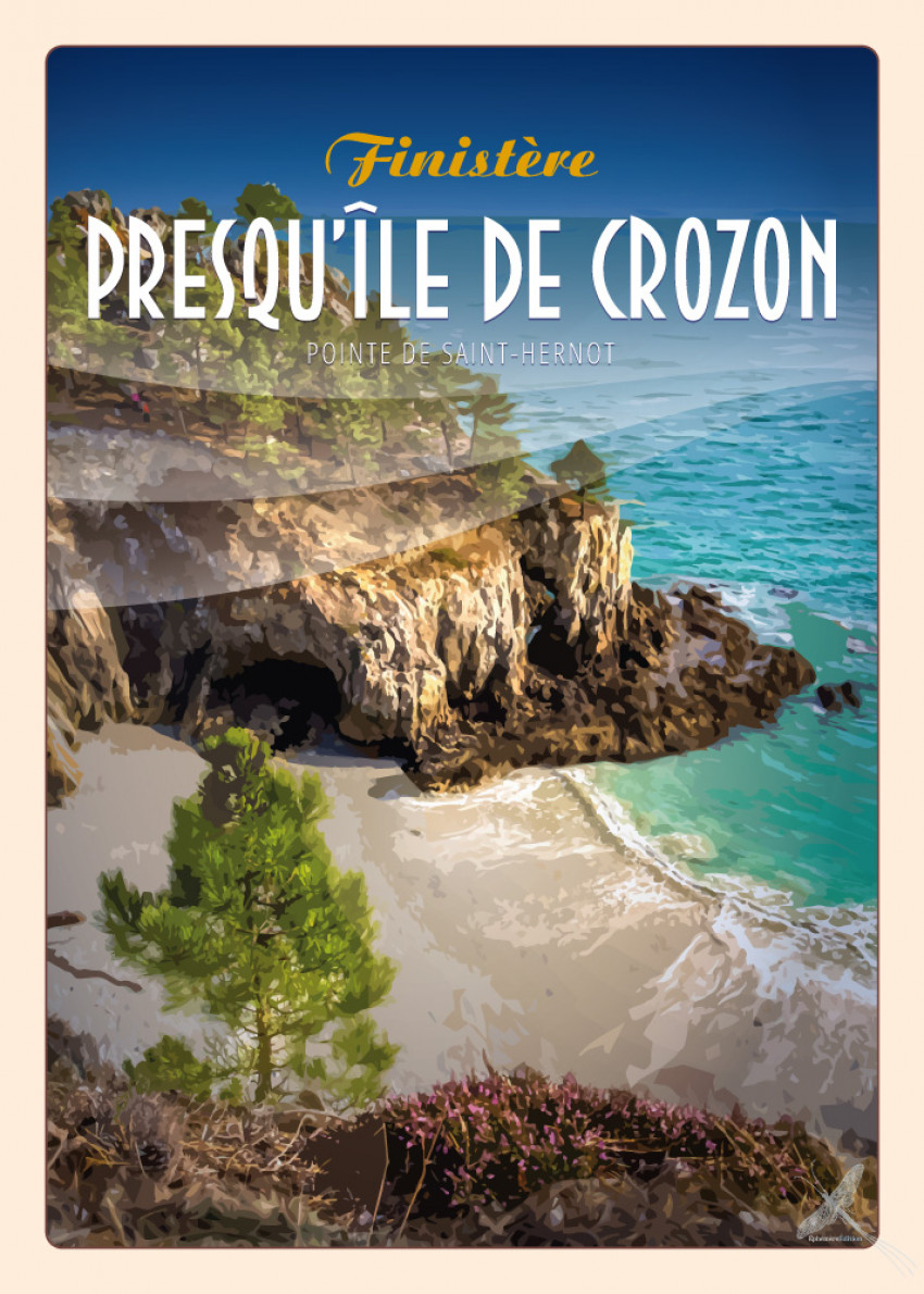 Affiche vintage de la Pointe Saint Hernot de la Presqu'île de Crozon