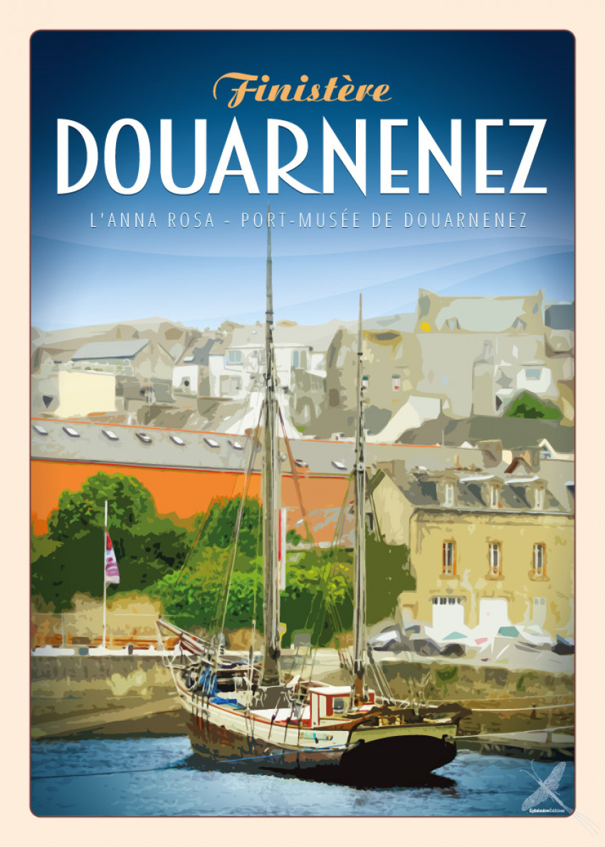 Affiche vintage du Port musée à Douarnenez