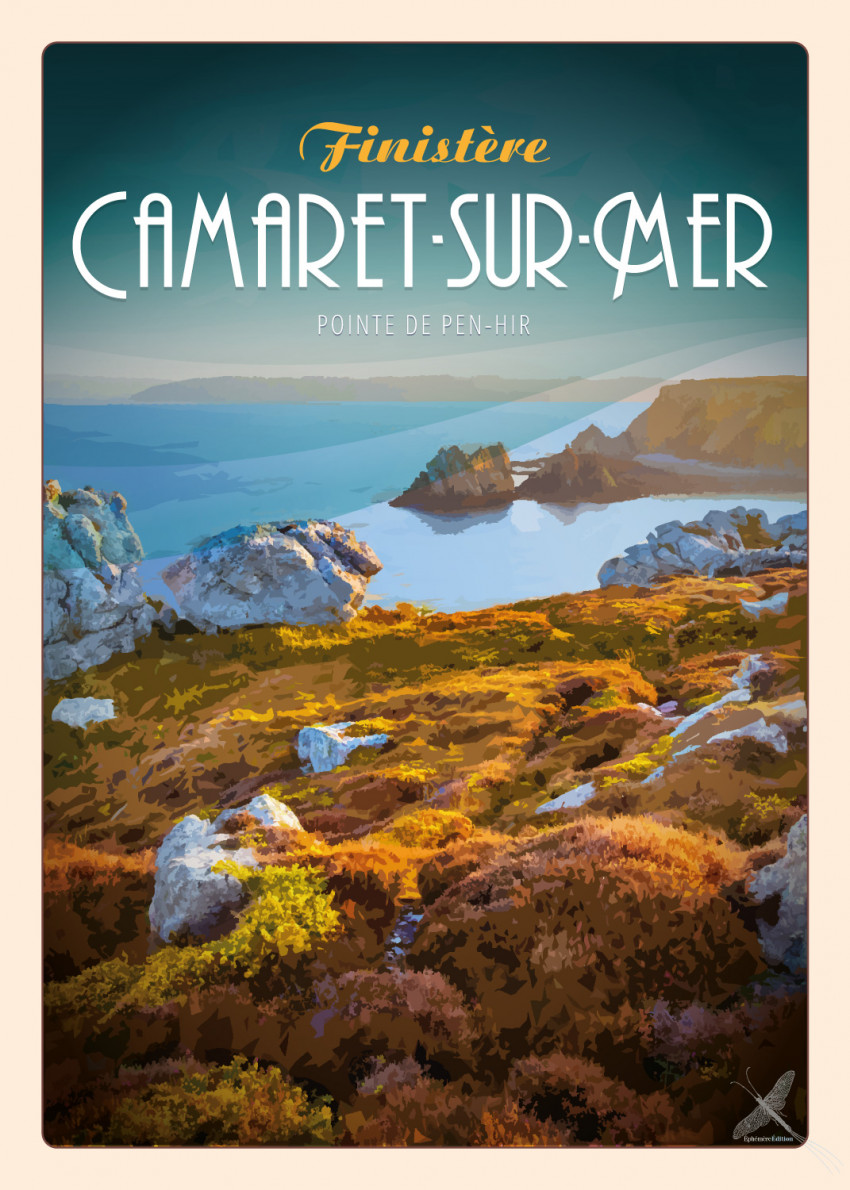 Affiche vintage de la Pointe de Pen Hir à Camaret-sur-Mer