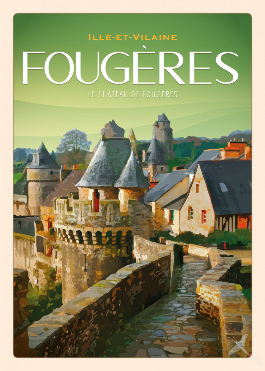 Affiche vintage du Château de Fougères